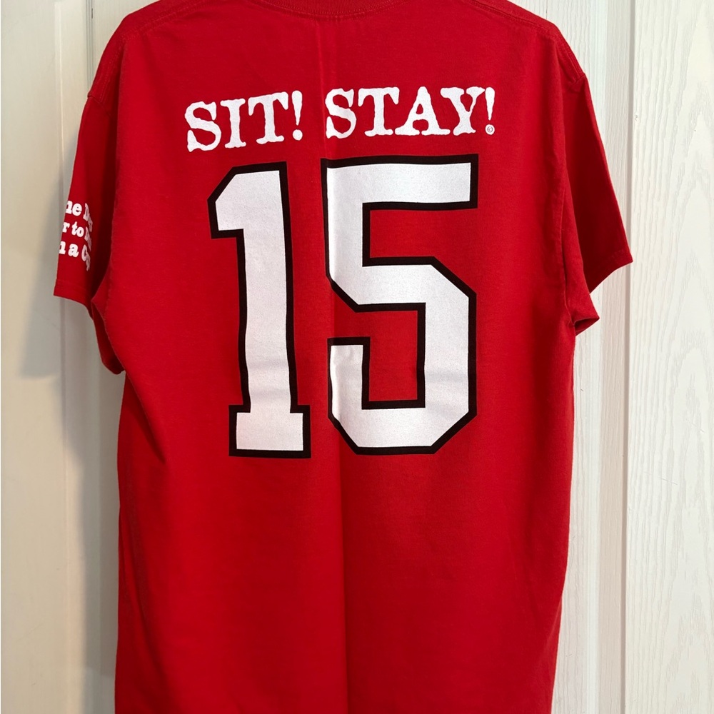 Red T-Shirt with Black Dog Silhouette - Picture 2 of 5